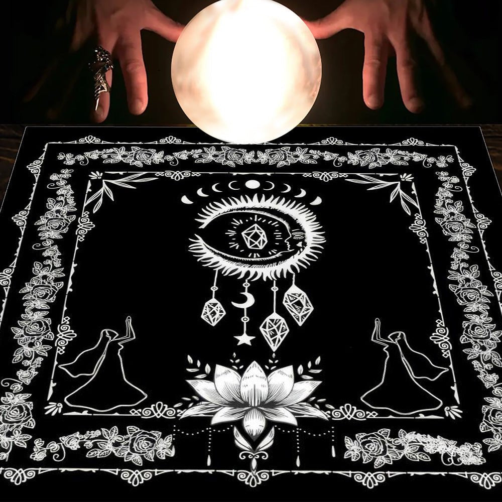 Tarot Tablecloth Cloth Cushion Tarot Moon Sun Lucky Tree Flannel Tablecloth - Collective Awakening
