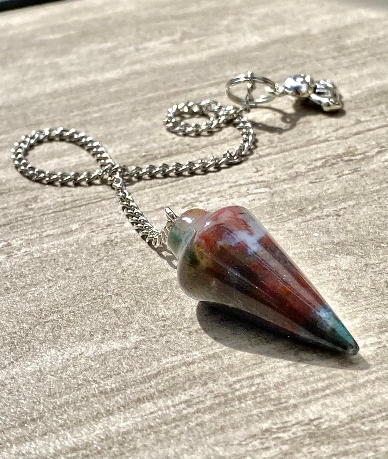 Indian Agate Pendulum with Mystery Charm | Bag Charm - Collective Awakening
