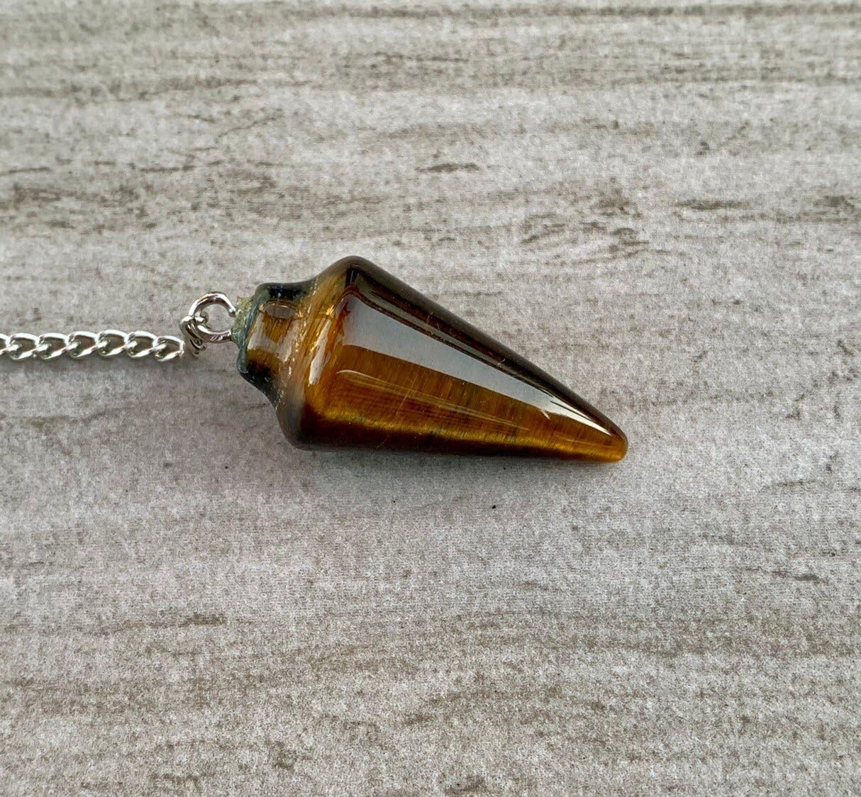 Natural Tigers Eye Pendulum with Mystery Charm | Bag Charm - Collective Awakening