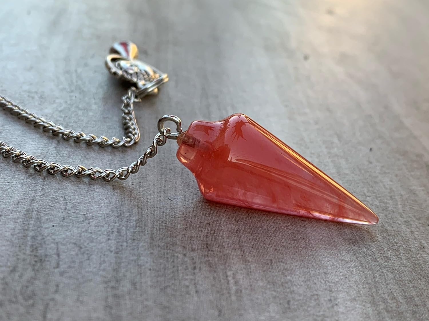 Cherry Quartz Pendulum with Mystery Charm | Bag Charm - Collective Awakening