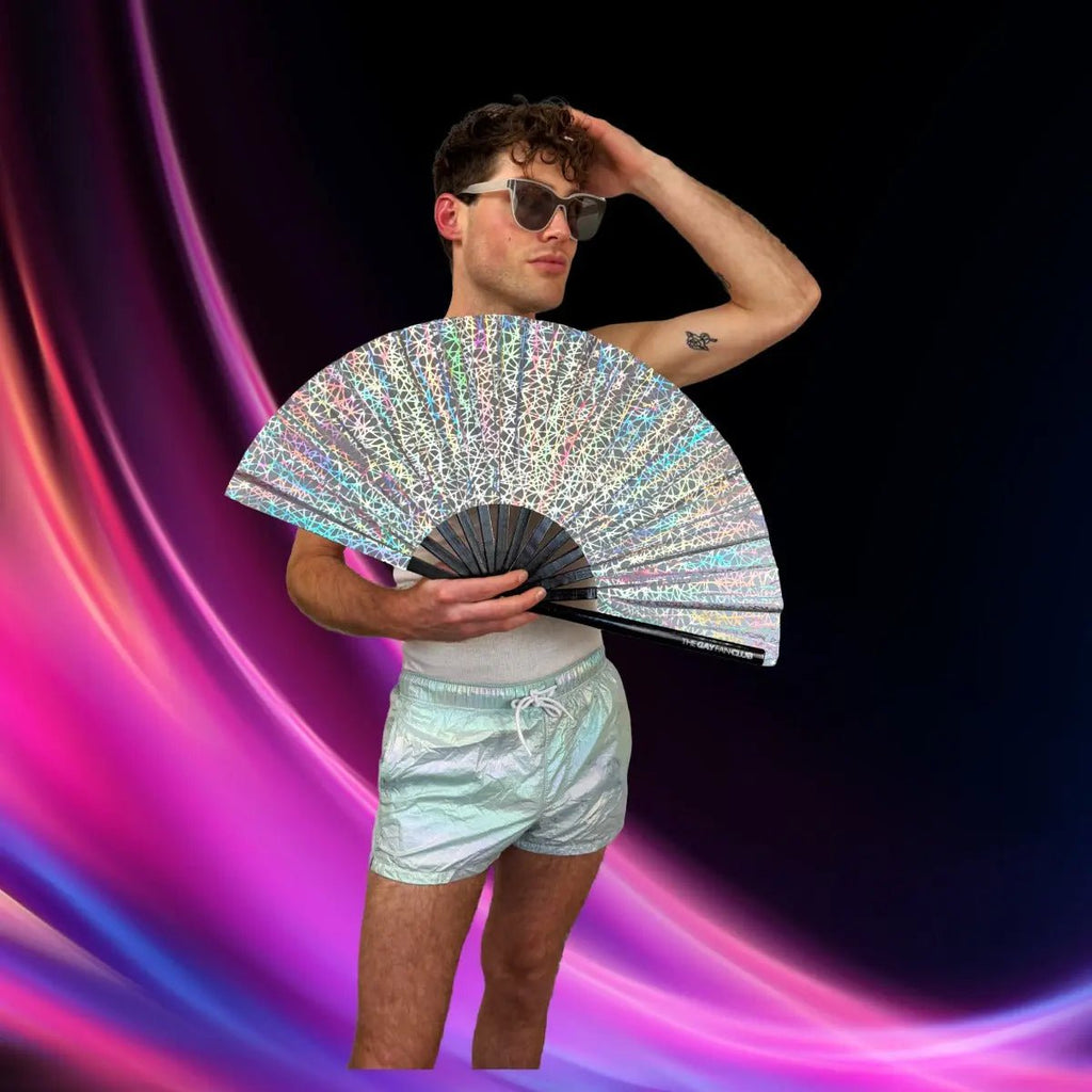 Discoteca Metallic Reflective Hand Fan - Collective Awakening