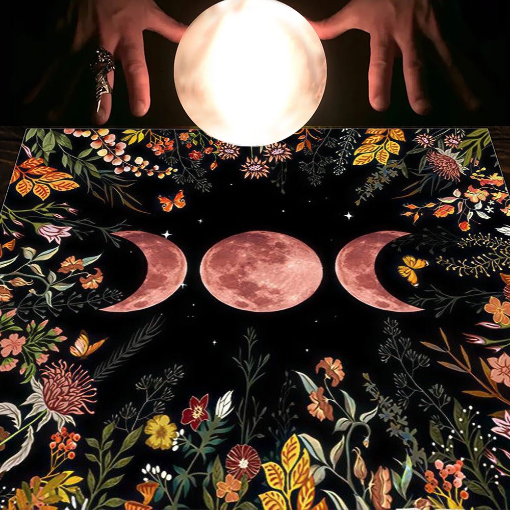 Tarot Tablecloth Cloth Cushion Tarot Moon Sun Lucky Tree Flannel Tablecloth - Collective Awakening