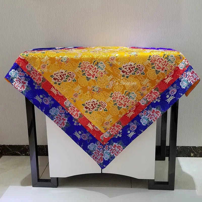 Tibetan - Style Thickened Altar Cloth – 100×100cm Decorative Table Cover - Collective Awakening