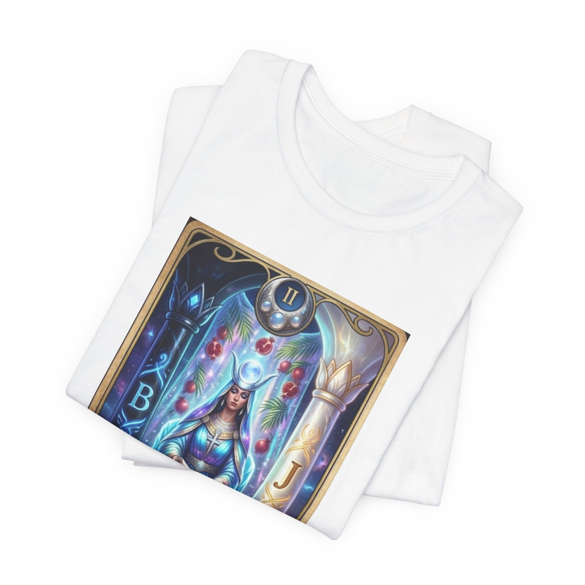 The High Priestess Tarot T-Shirt – Mystical Moon Spiritual Tee