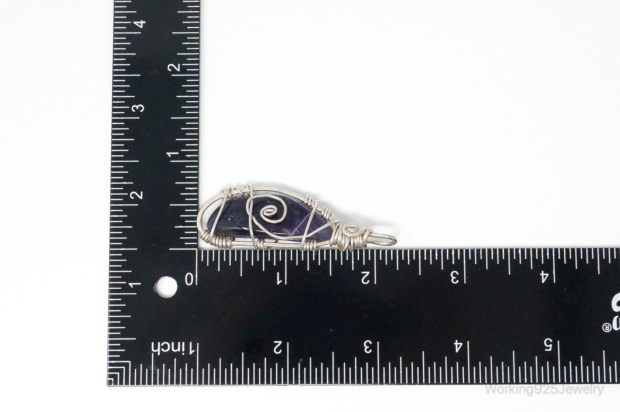 Vintage Large Amethyst Sterling Silver Necklace Pendant - Collective Awakening