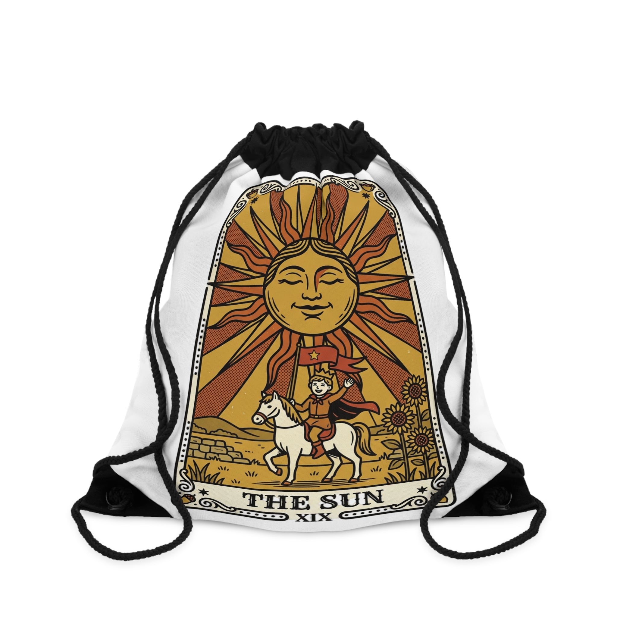 The Sun Tarot Drawstring Bag — Vintage Rider-Waite Card Backpack