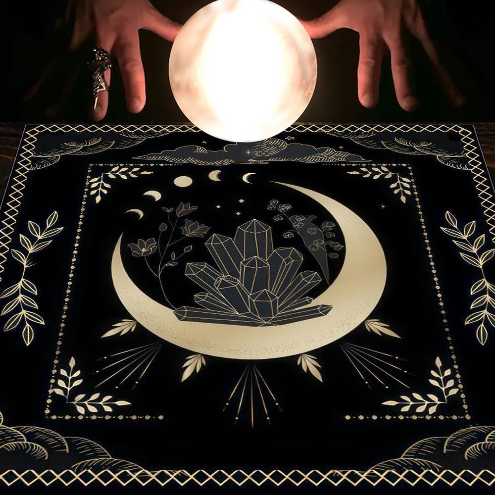 Tarot Tablecloth Cloth Cushion Tarot Moon Sun Lucky Tree Flannel Tablecloth - Collective Awakening