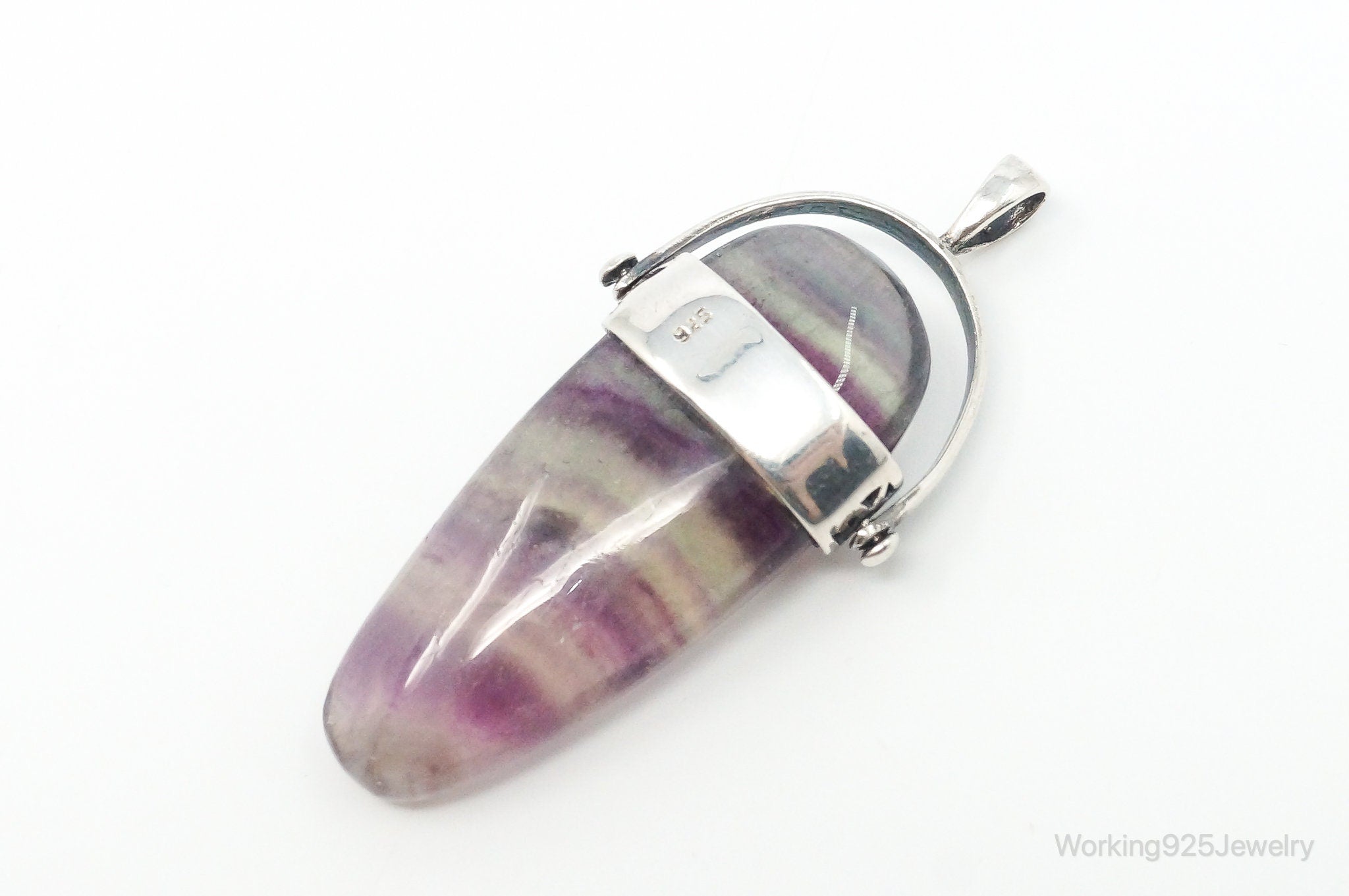 Vintage Purple & Green Fluorite Blue Opal Sterling Silver Pendant - Collective Awakening