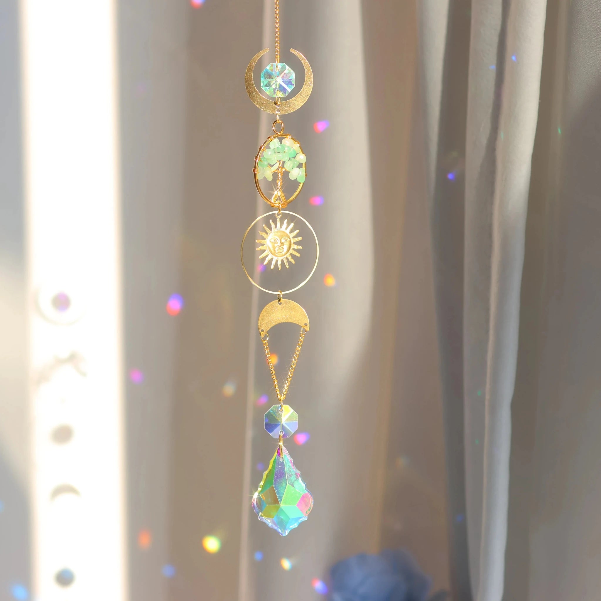 Tree of Life Crystal Pendant Sun Catcher Indoor and Outdoor Rainbow Home Garden Window Christmas Tree Wedding Decoration - Collective Awakening