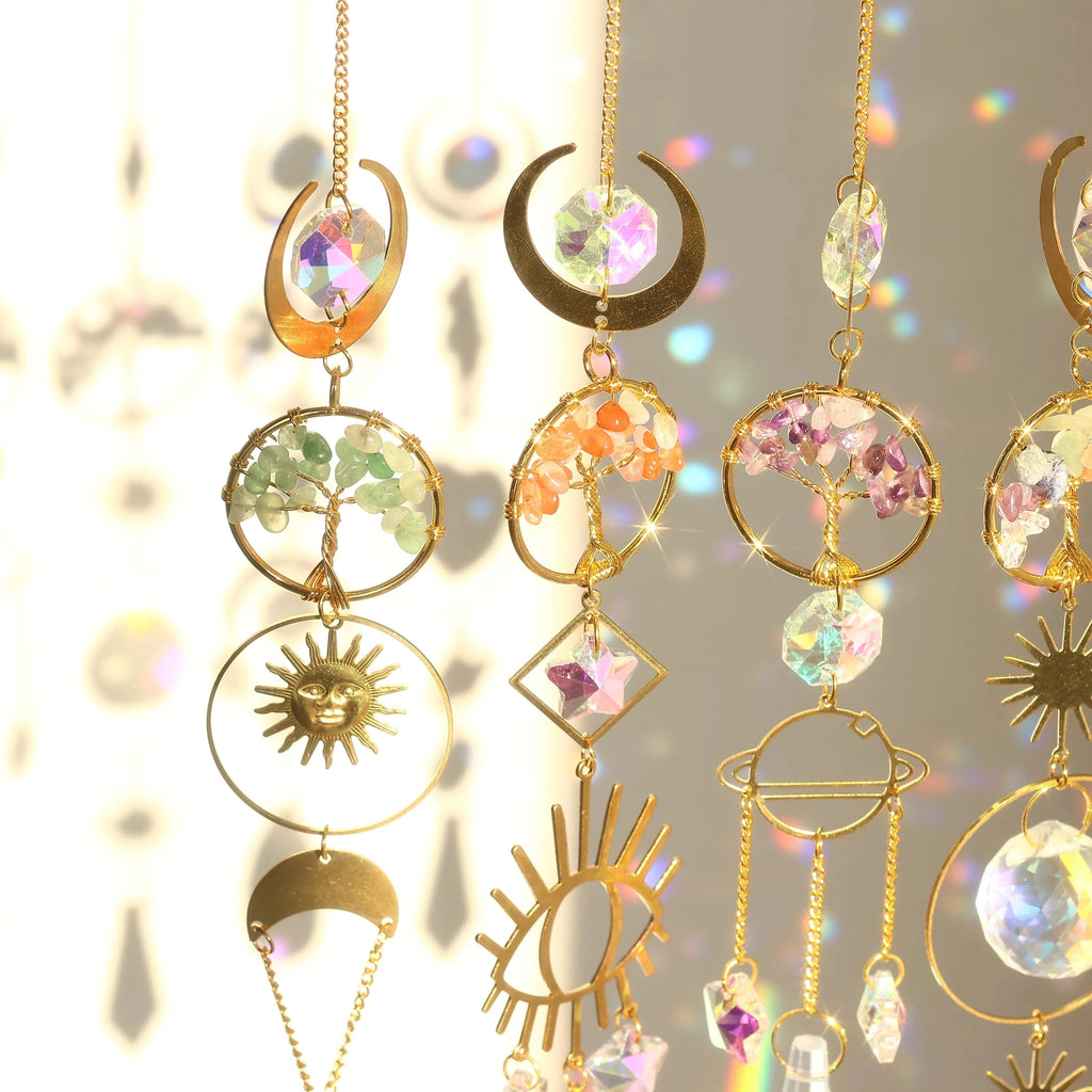 Tree of Life Crystal Pendant Sun Catcher Indoor and Outdoor Rainbow Home Garden Window Christmas Tree Wedding Decoration - Collective Awakening