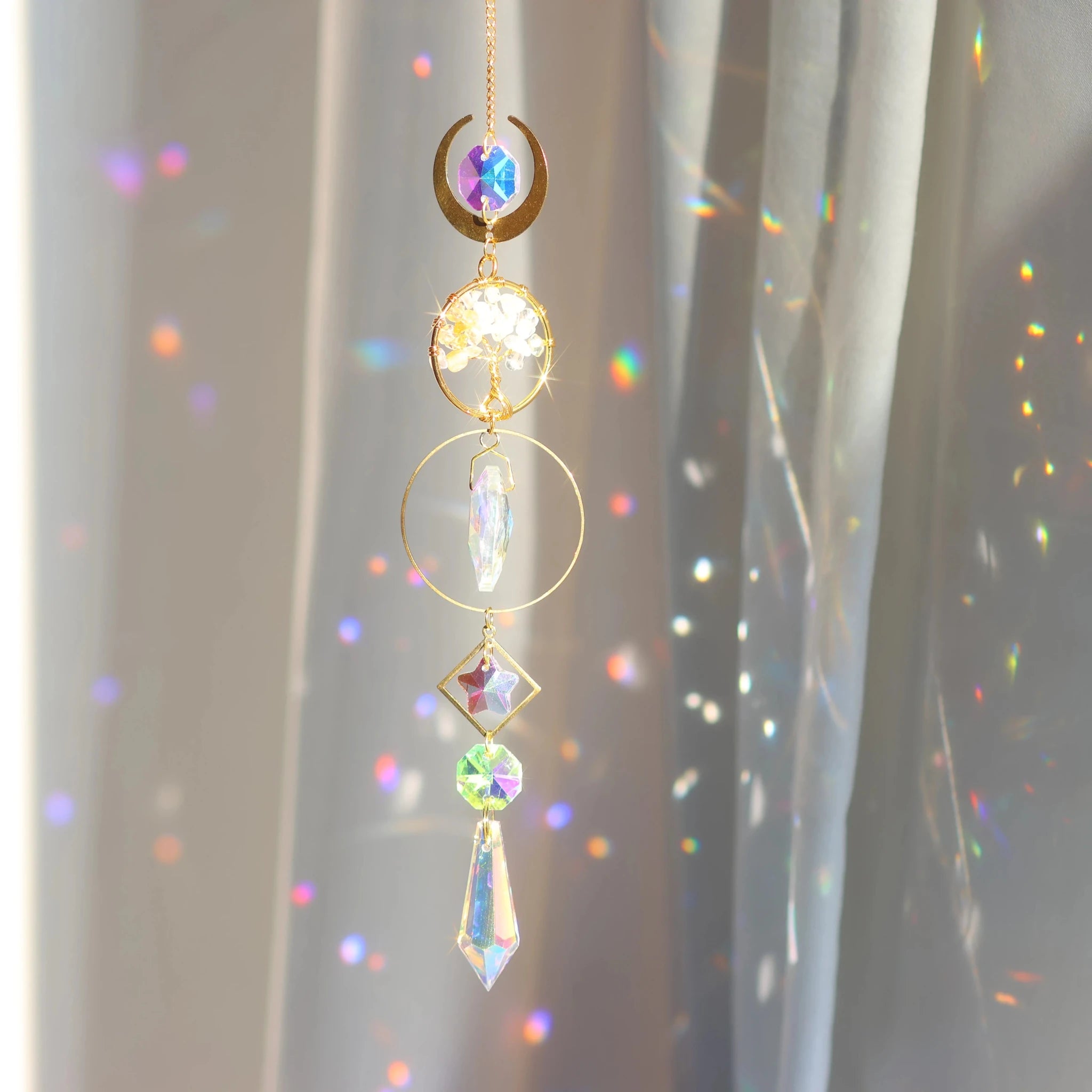 Tree of Life Crystal Pendant Sun Catcher Indoor and Outdoor Rainbow Home Garden Window Christmas Tree Wedding Decoration - Collective Awakening