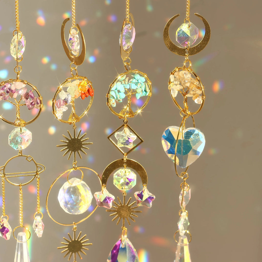 Tree of Life Crystal Pendant Sun Catcher Indoor and Outdoor Rainbow Home Garden Window Christmas Tree Wedding Decoration - Collective Awakening