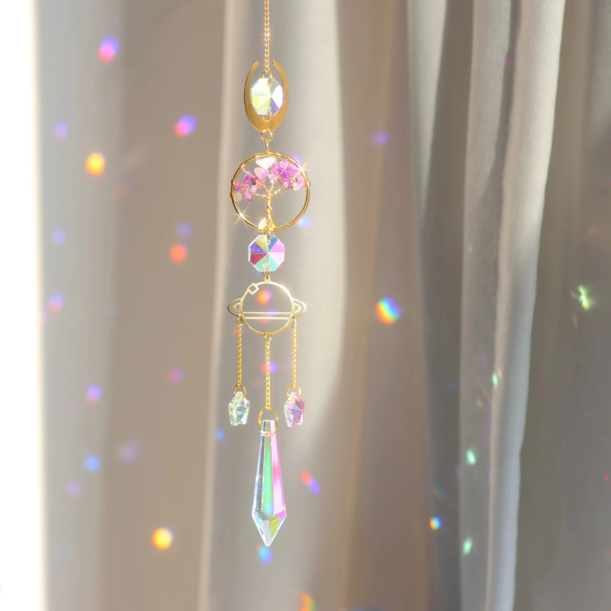 Tree of Life Crystal Pendant Sun Catcher Indoor and Outdoor Rainbow Home Garden Window Christmas Tree Wedding Decoration - Collective Awakening