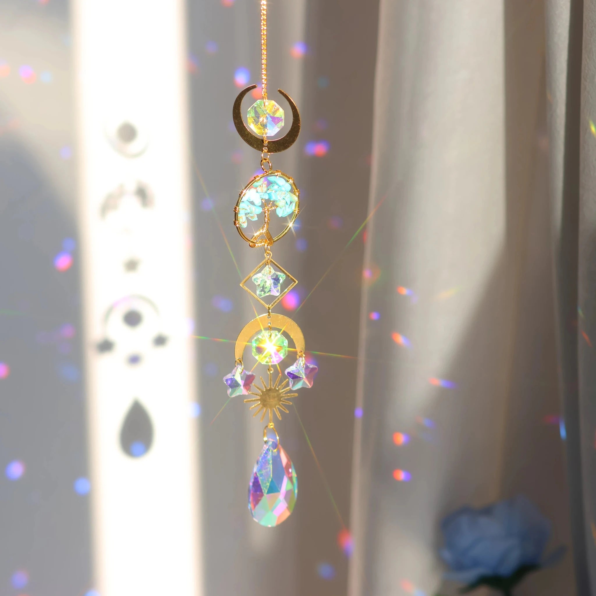 Tree of Life Crystal Pendant Sun Catcher Indoor and Outdoor Rainbow Home Garden Window Christmas Tree Wedding Decoration - Collective Awakening