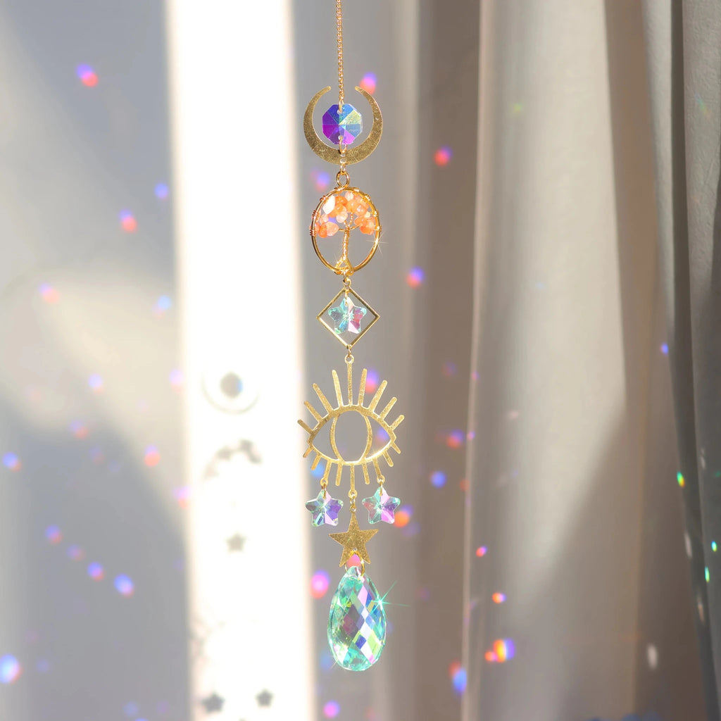 Tree of Life Crystal Pendant Sun Catcher Indoor and Outdoor Rainbow Home Garden Window Christmas Tree Wedding Decoration - Collective Awakening