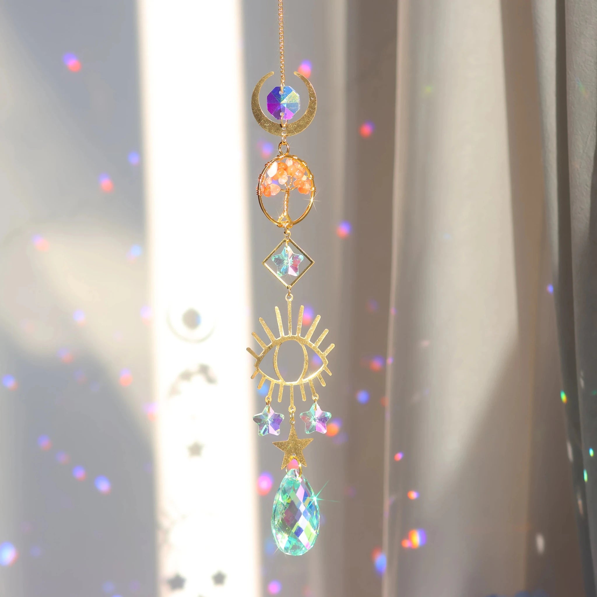 Tree of Life Crystal Pendant Sun Catcher Indoor and Outdoor Rainbow Home Garden Window Christmas Tree Wedding Decoration - Collective Awakening