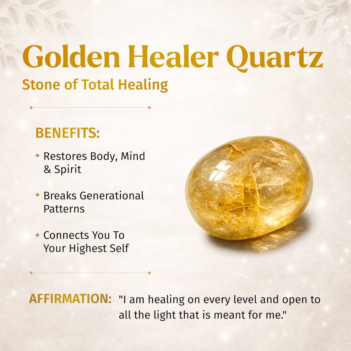 The Master Reset – Golden Healer Quartz Bracelet - Collective Awakening