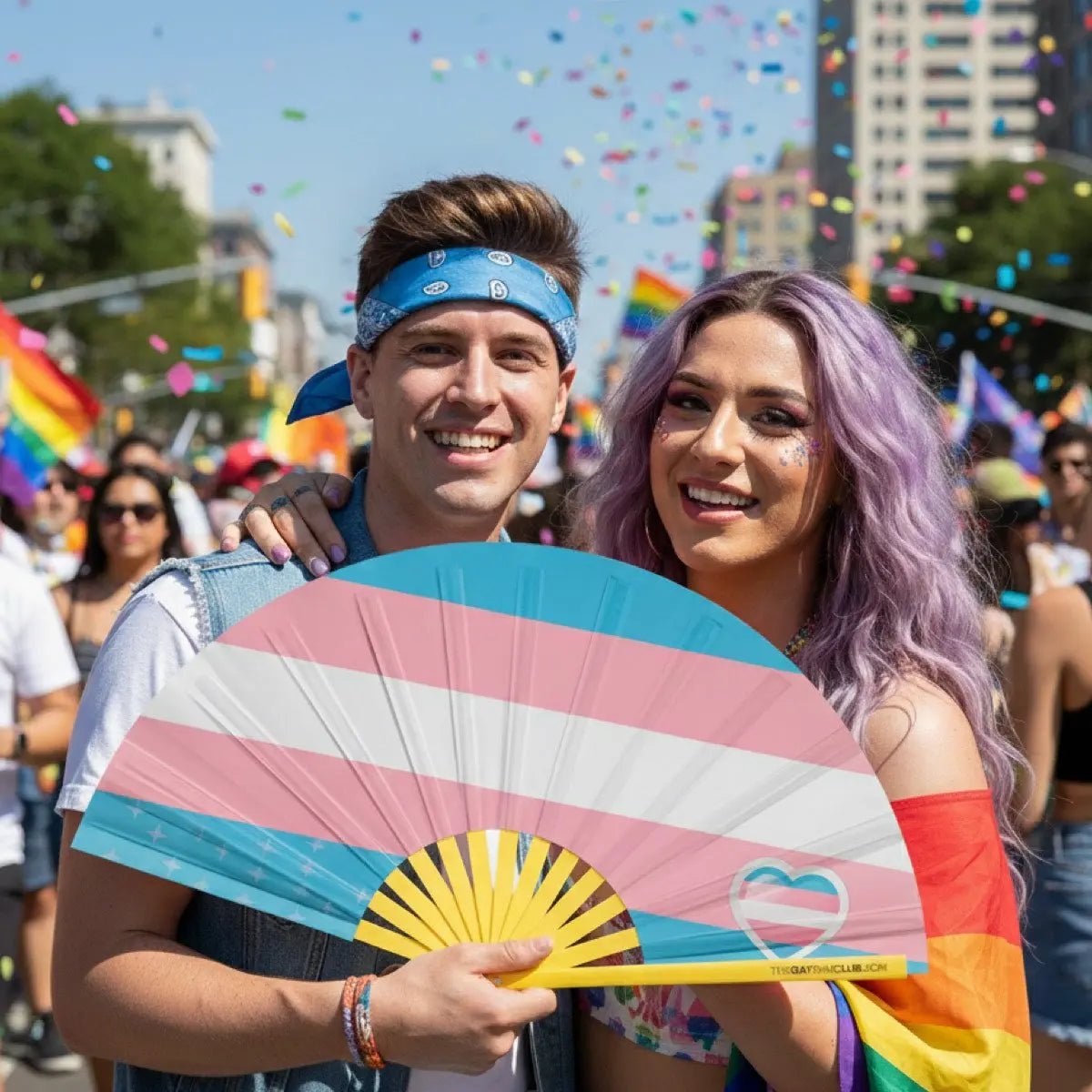 Trans Pride Flag Fan - Collective Awakening