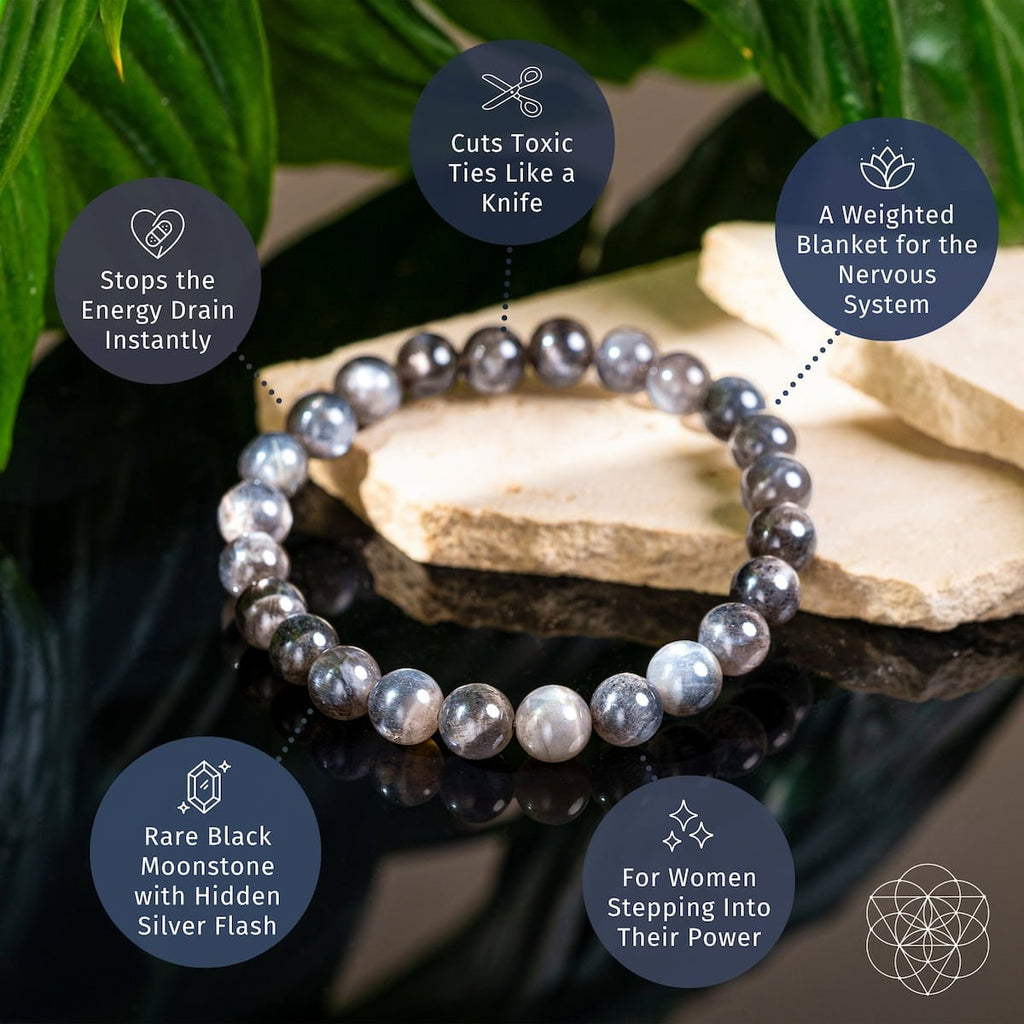 The Empath’s Cord Cutter – Black Moonstone Bracelet - Collective Awakening