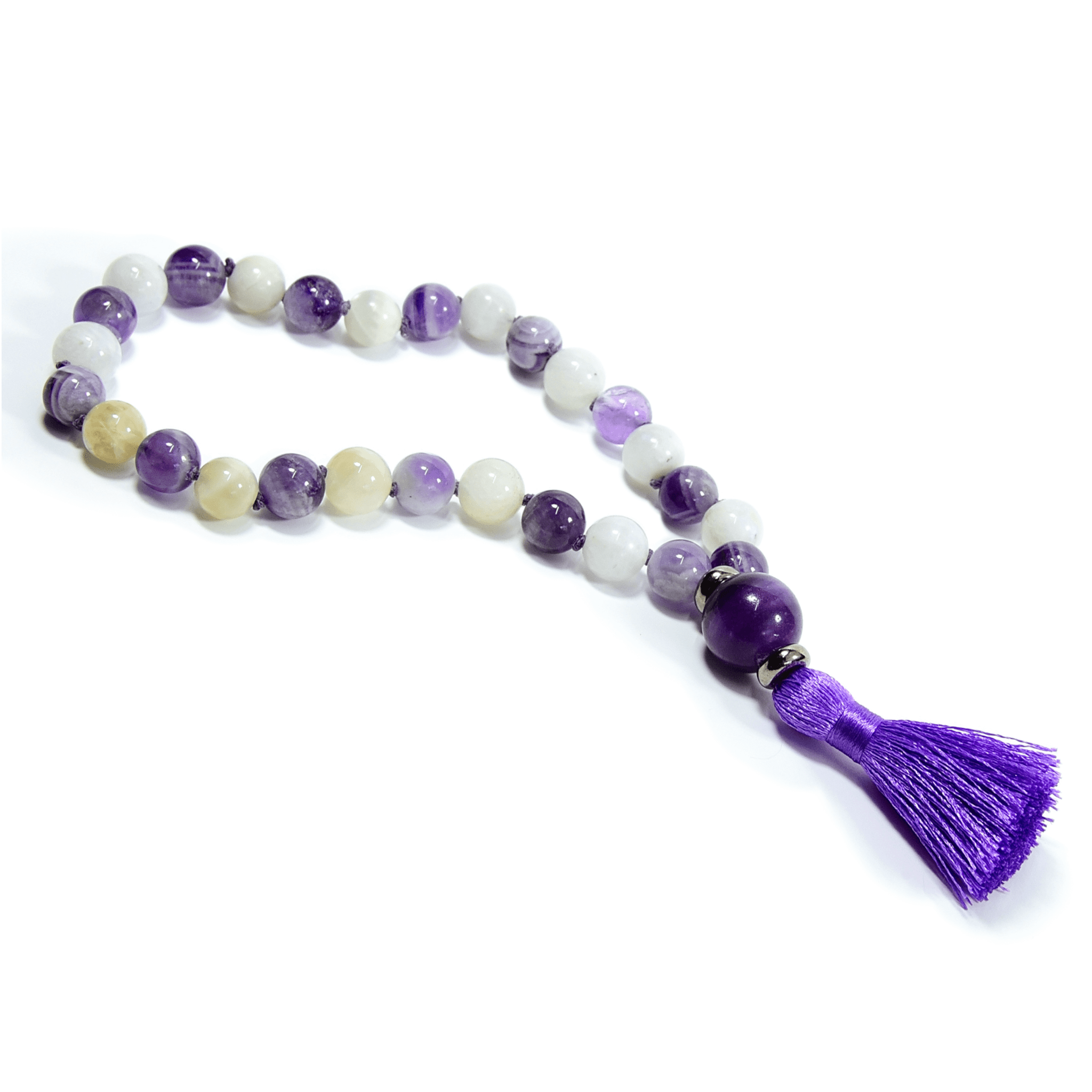 Third Eye Chakra Meditation Mala – 27 Beads of Fluorite & Amethyst - Collective Awakening
