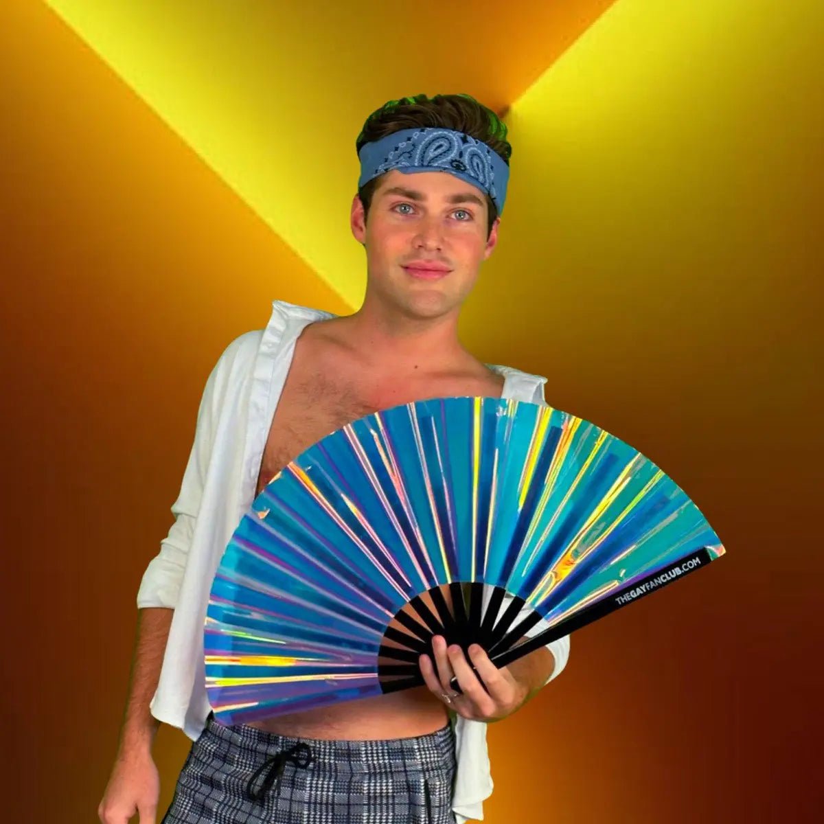 Iridescent Holographic Hand Fan - Collective Awakening