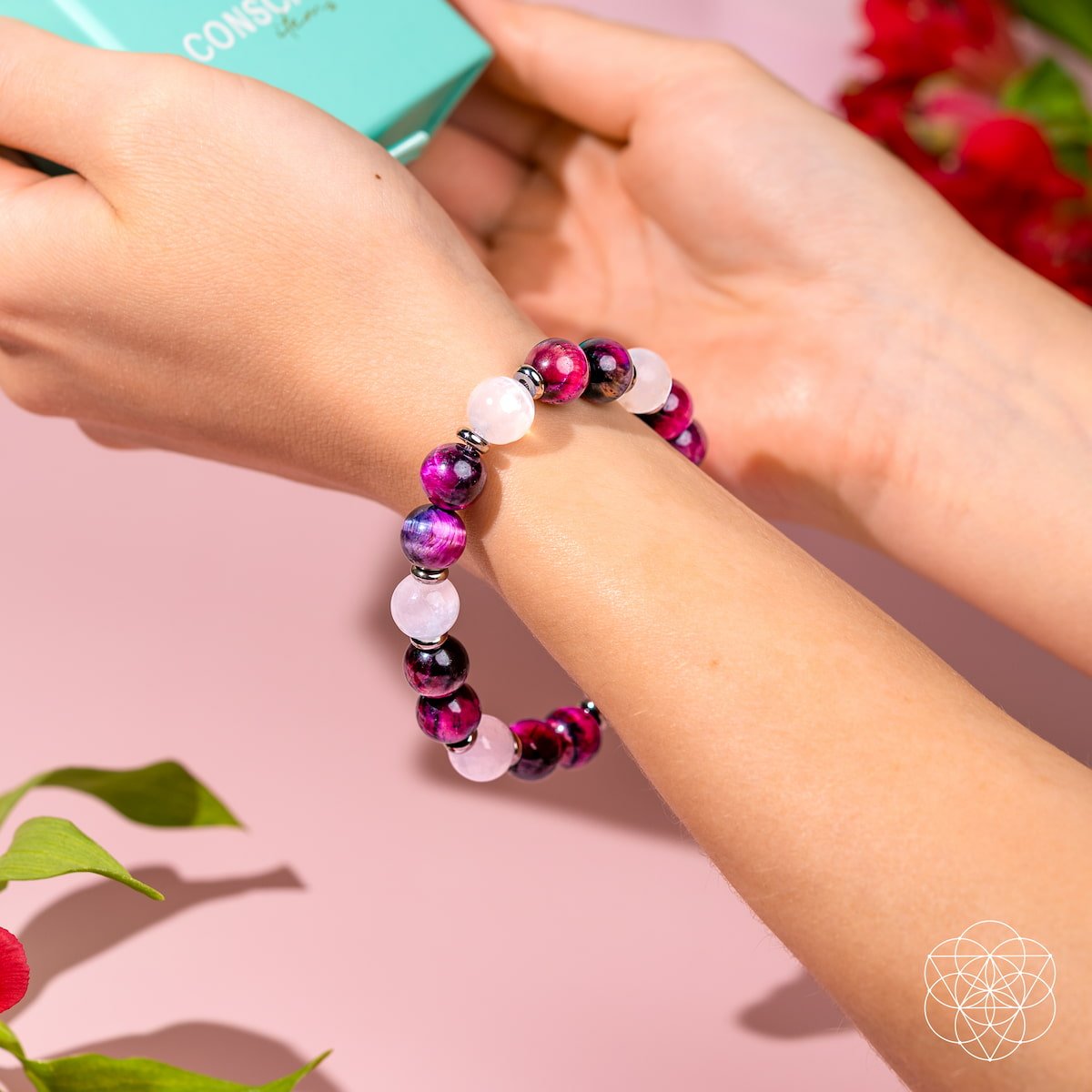 Shape Your Future – Pink Galaxy Tiger’s Eye Bracelet - Collective Awakening