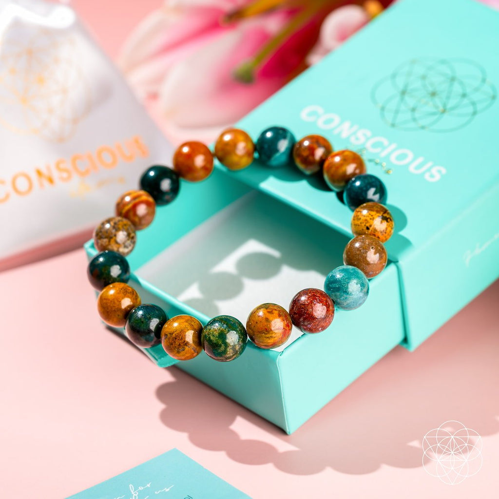 Quiet My Mind – Ocean Jasper Bracelet - Collective Awakening