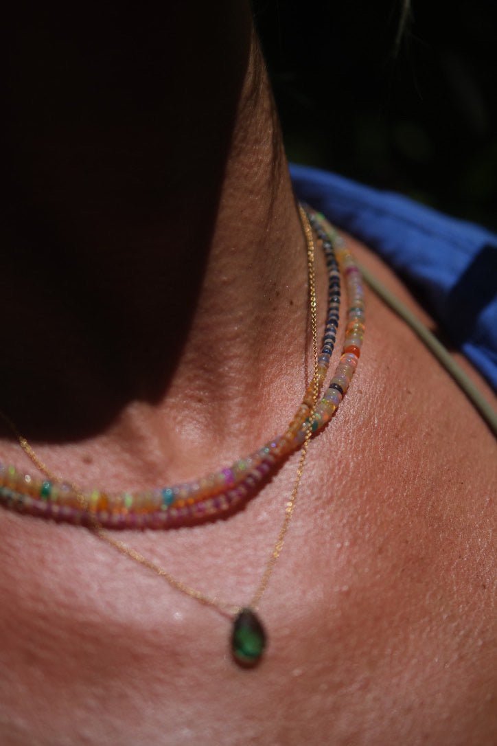Rainbow Sapphire and Opal Gemstone Beaded Necklace - Collective Awakening