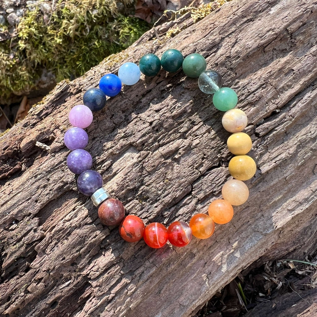 Rainbow Love Bracelet - Natural Gemstone Chakra Pride Bracelet - Collective Awakening