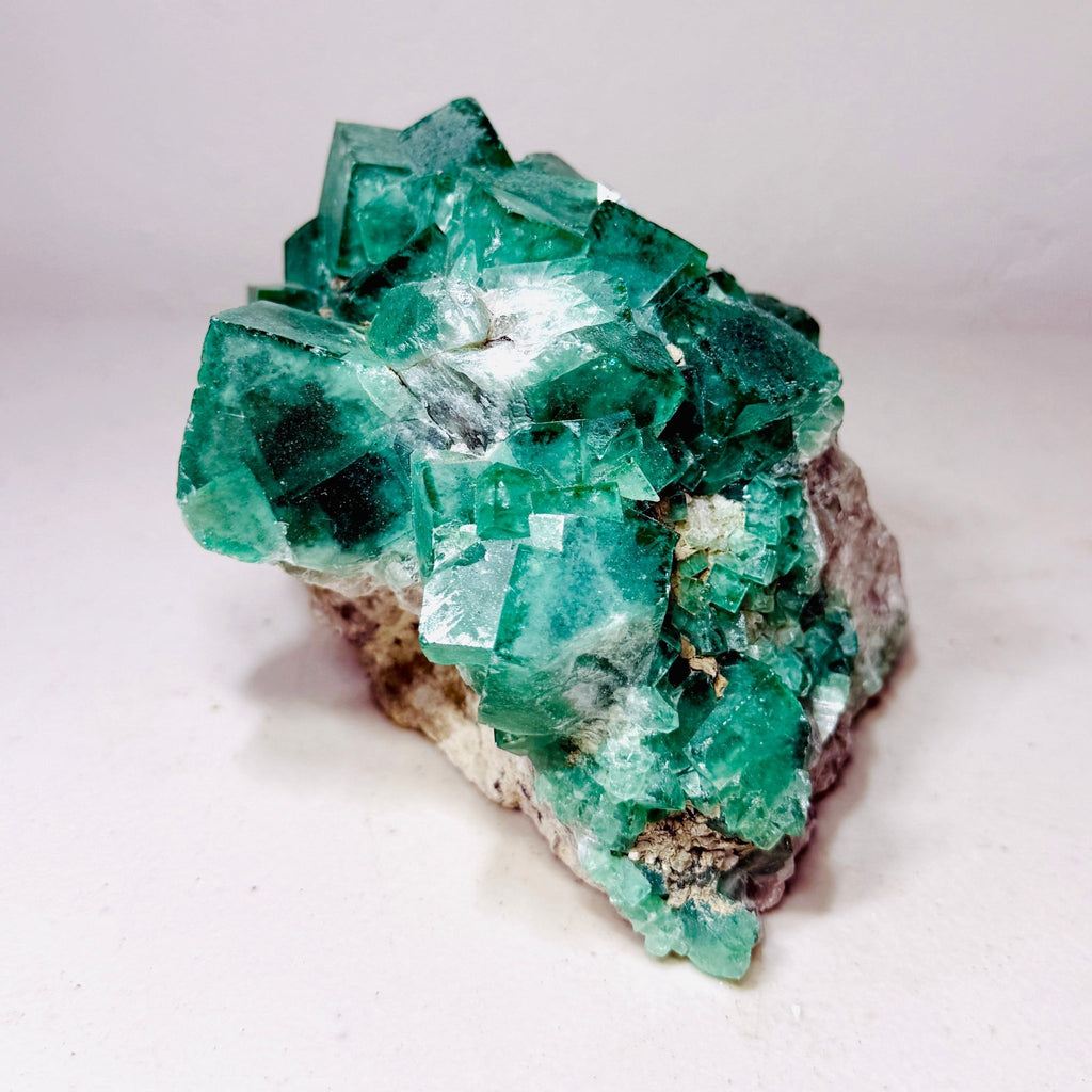 Exceptional Madagascan Green Fluorite Cluster with Well - Defined Cubic Crystals — 4.7 lb Collector Specimen - Collective Awakening