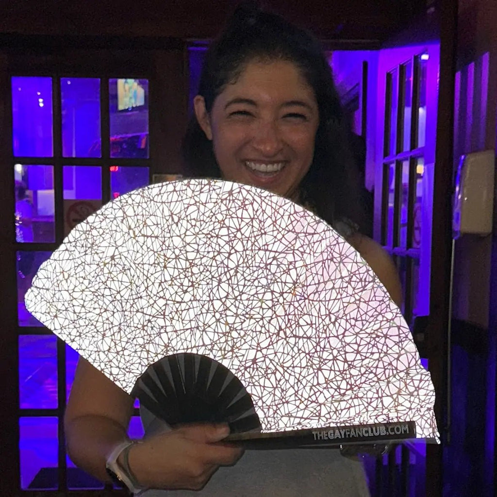 Discoteca Metallic Reflective Hand Fan - Collective Awakening