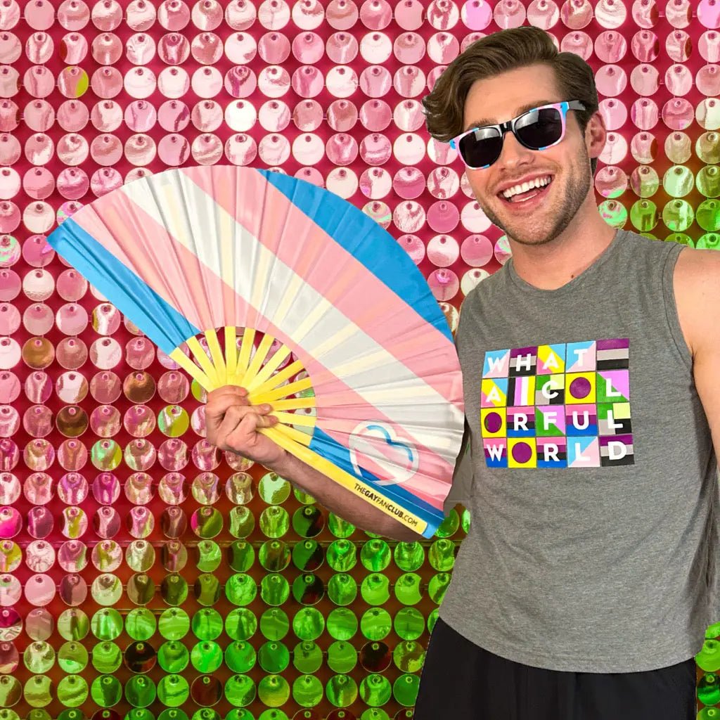 Trans Pride Flag Fan - Collective Awakening