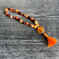 Sacral Chakra Meditation Mala – 27 Beads of Carnelian & Red Tiger Eye - Collective Awakening
