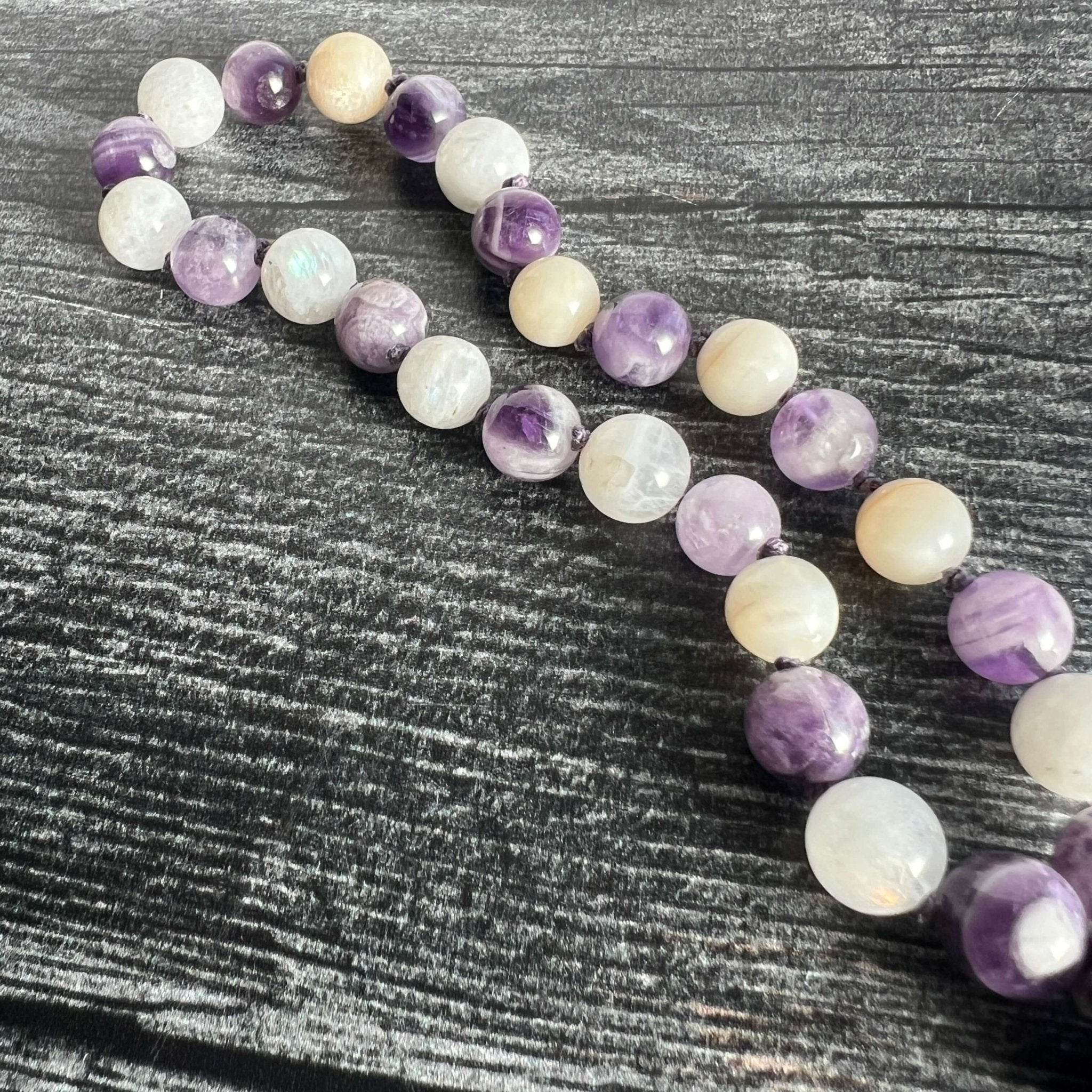 Third Eye Chakra Meditation Mala – 27 Beads of Fluorite & Amethyst - Collective Awakening