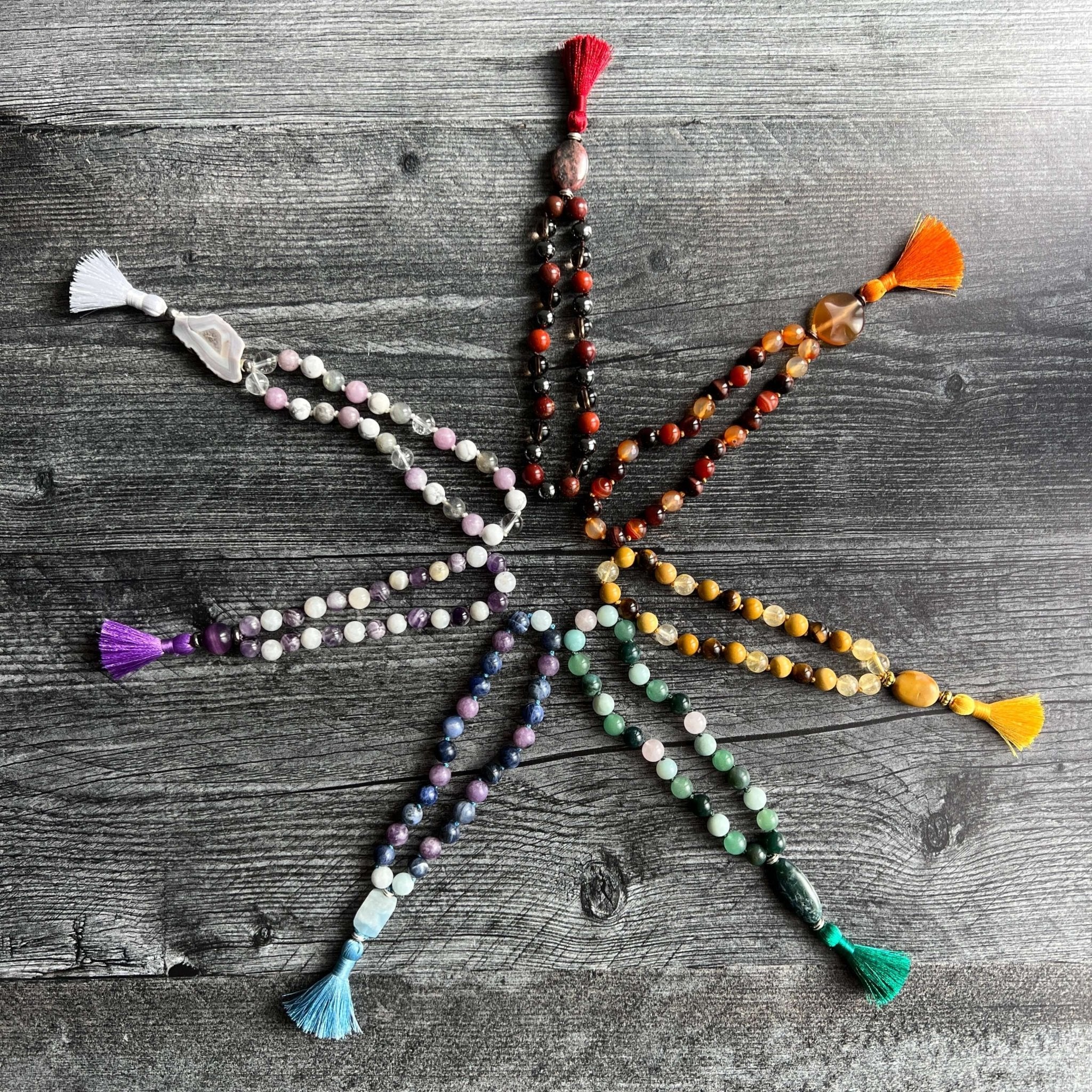 Throat Chakra Meditation Mala – 27 Beads of Aquamarine & Sodalite - Collective Awakening