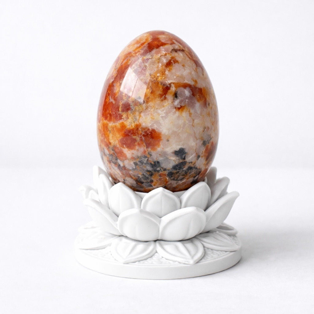 White Lotus Crystal Egg Stand – Choose Your Egg - Collective Awakening