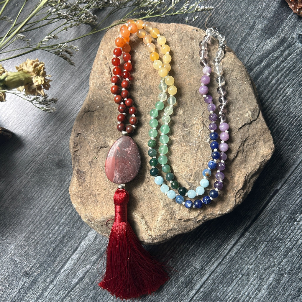 Rainbow Meditation Mala – 108 Beads for Chakra Alignment & Energy Flow - Collective Awakening