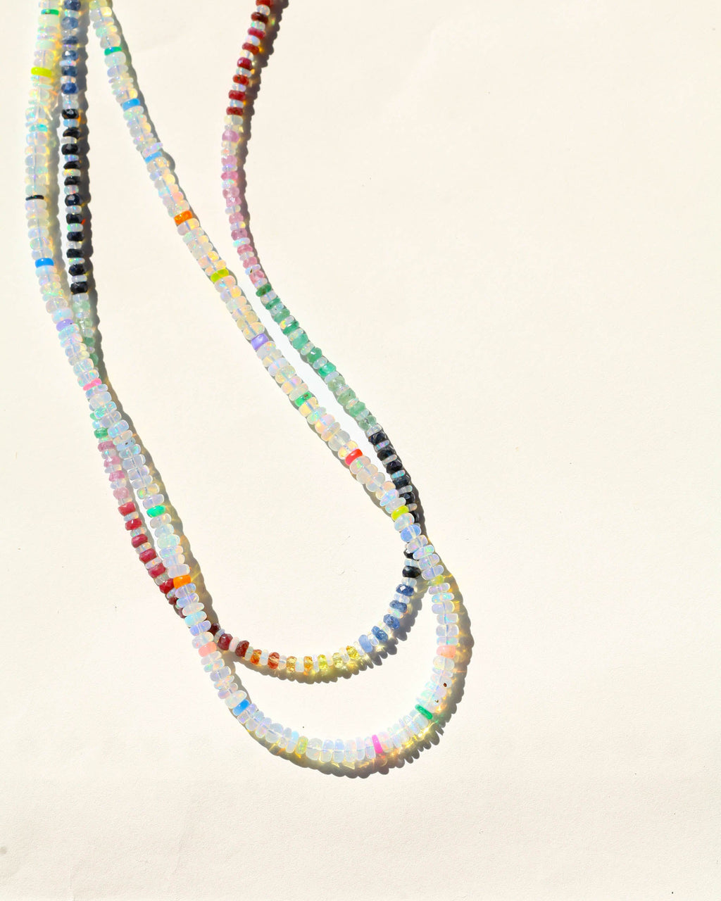 Rainbow Sapphire and Opal Gemstone Beaded Necklace - Collective Awakening