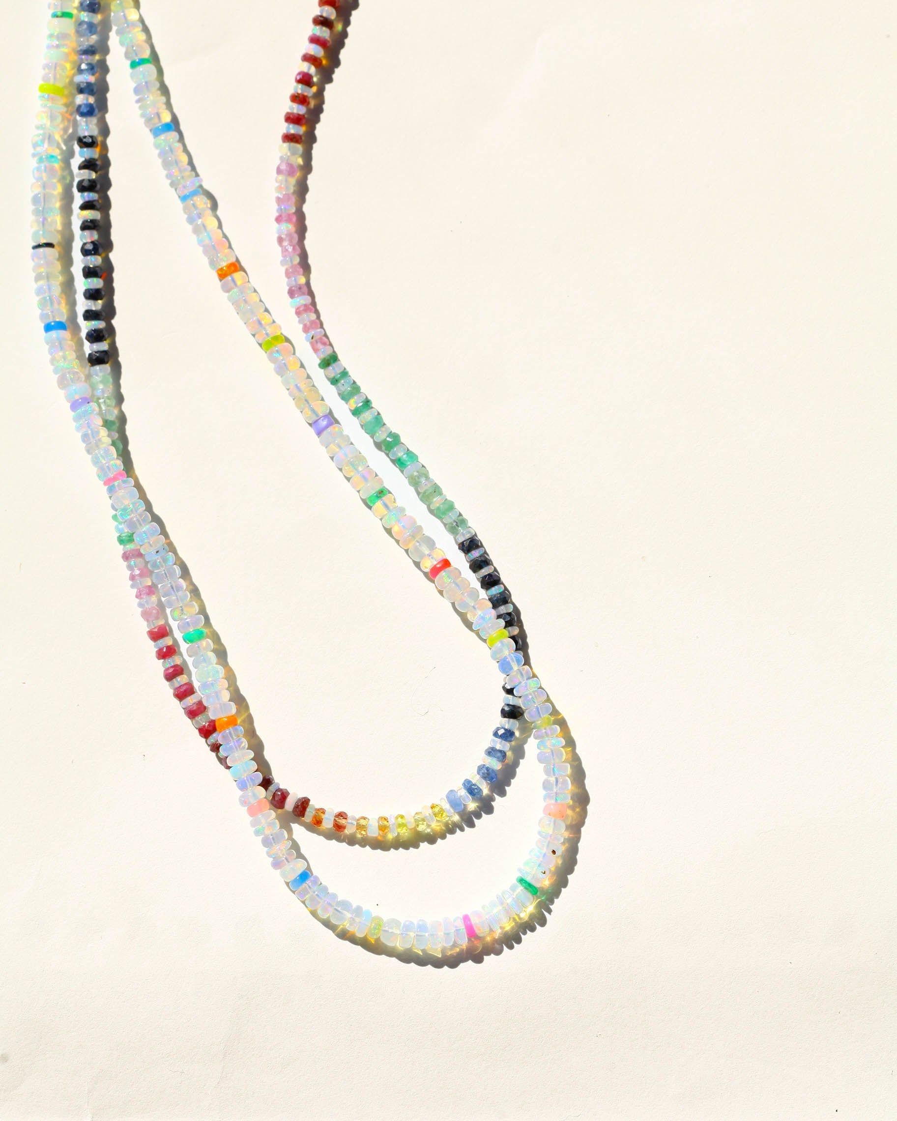 Rainbow Sapphire and Opal Gemstone Beaded Necklace - Collective Awakening