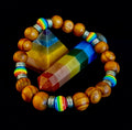 Coconut Palm Tree Wood with Pride Bead - 8" - 8.5" - Large and XL Wrists - Collective Awakening