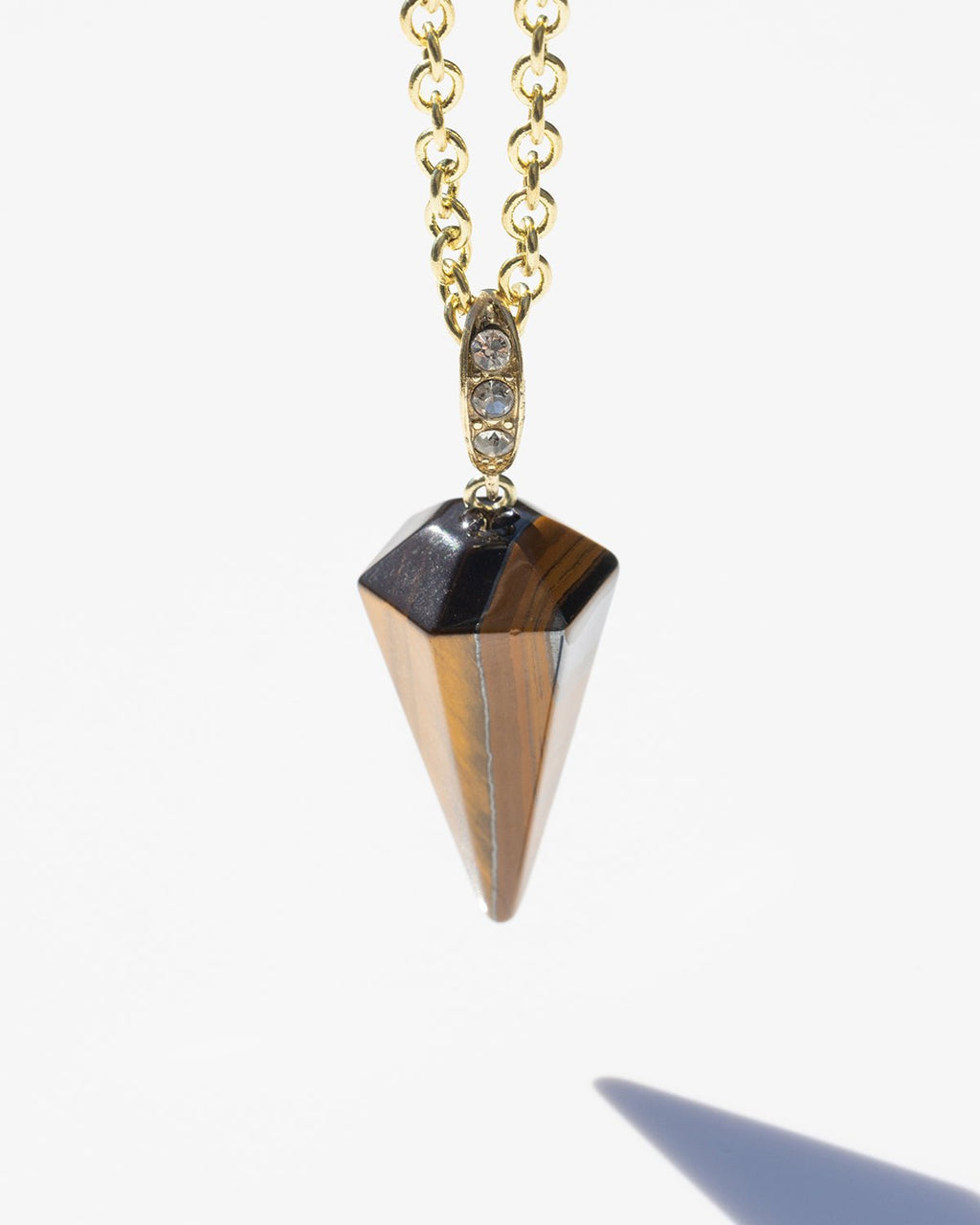 Tiger's Eye Crystal Pendulum Necklace - Collective Awakening