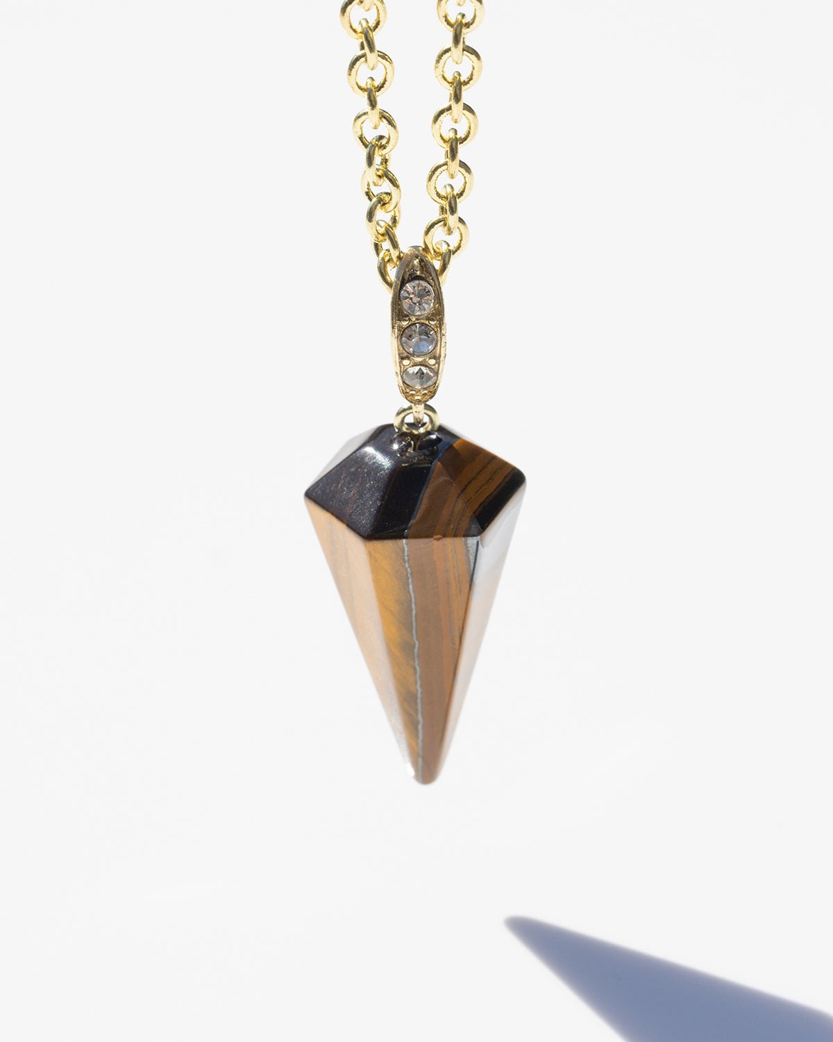Tiger's Eye Crystal Pendulum Necklace - Collective Awakening