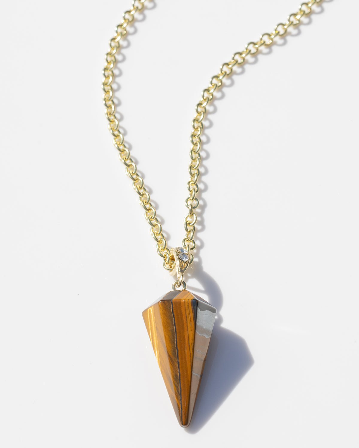 Tiger's Eye Crystal Pendulum Necklace - Collective Awakening