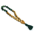 Pine Tree Meditation Mala – 27 Beads of Picture Jasper & Moss Agate - Collective Awakening
