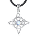 Moonstone Triple Moon Knot Sterling Silver Necklace - Collective Awakening