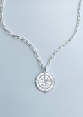 North Compass Medallion Paperclip Necklace - Collective Awakening