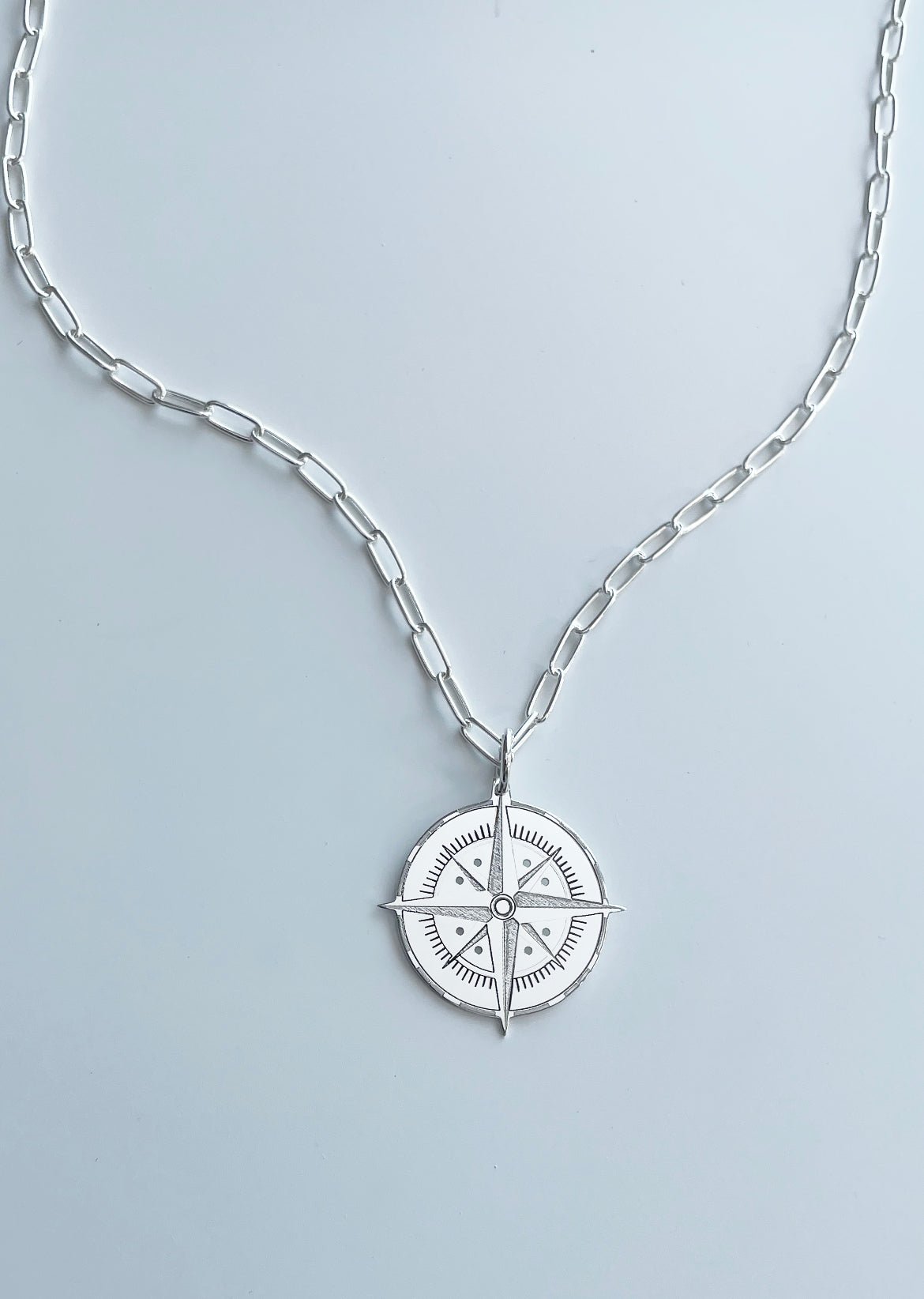 North Compass Medallion Paperclip Necklace - Collective Awakening