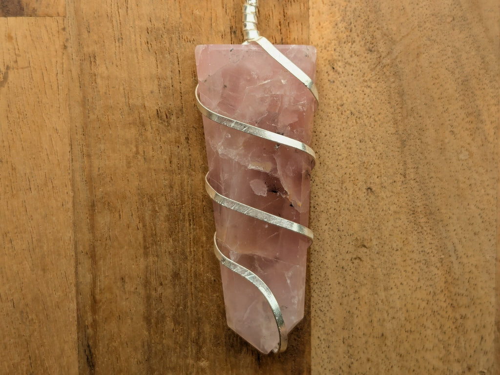 Rose Quartz Spiral Wrap Necklace - Collective Awakening