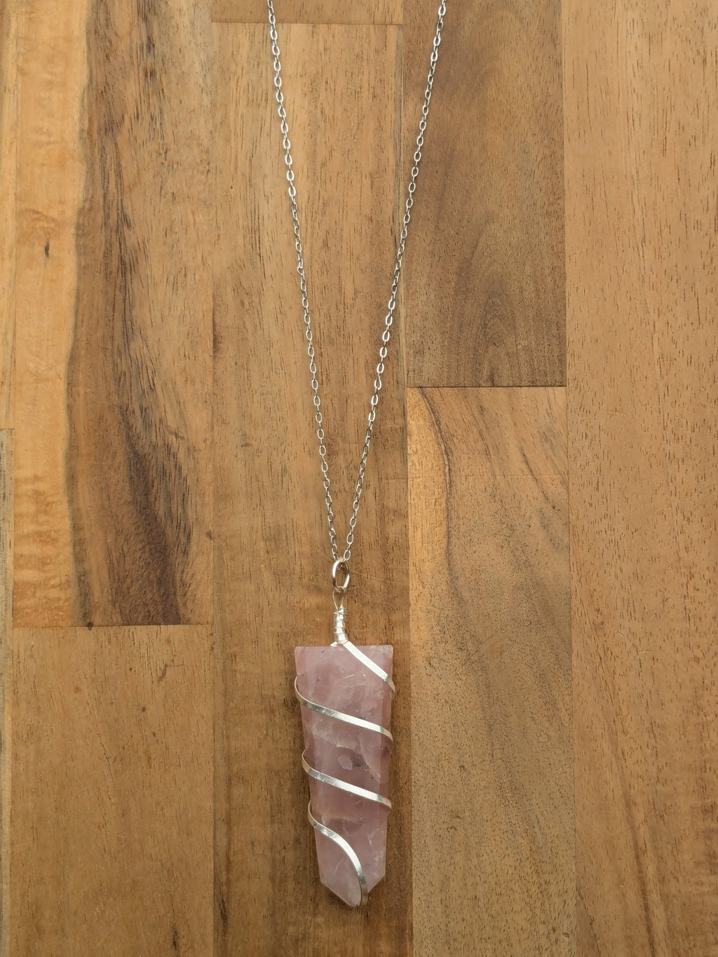 Rose Quartz Spiral Wrap Necklace - Collective Awakening