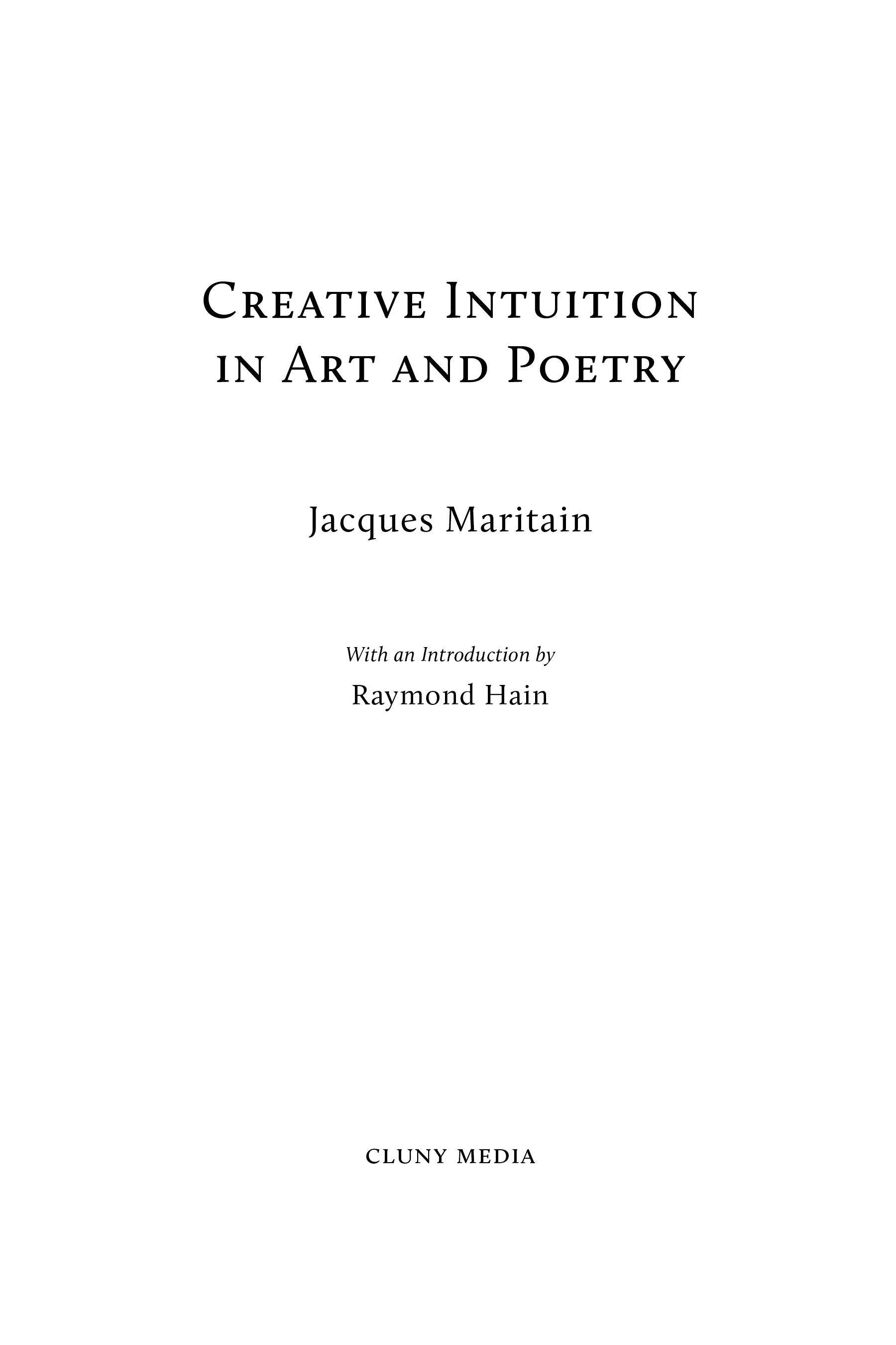 Creative Intuition in Art & Poetry